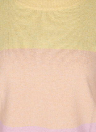 Randig stickad tröja med rund halsringning, Pale Banana Comb, Packshot image number 2