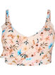 Bikinitopp med blommigt tryck och volangdetaljer, Beige, Packshot image number 0