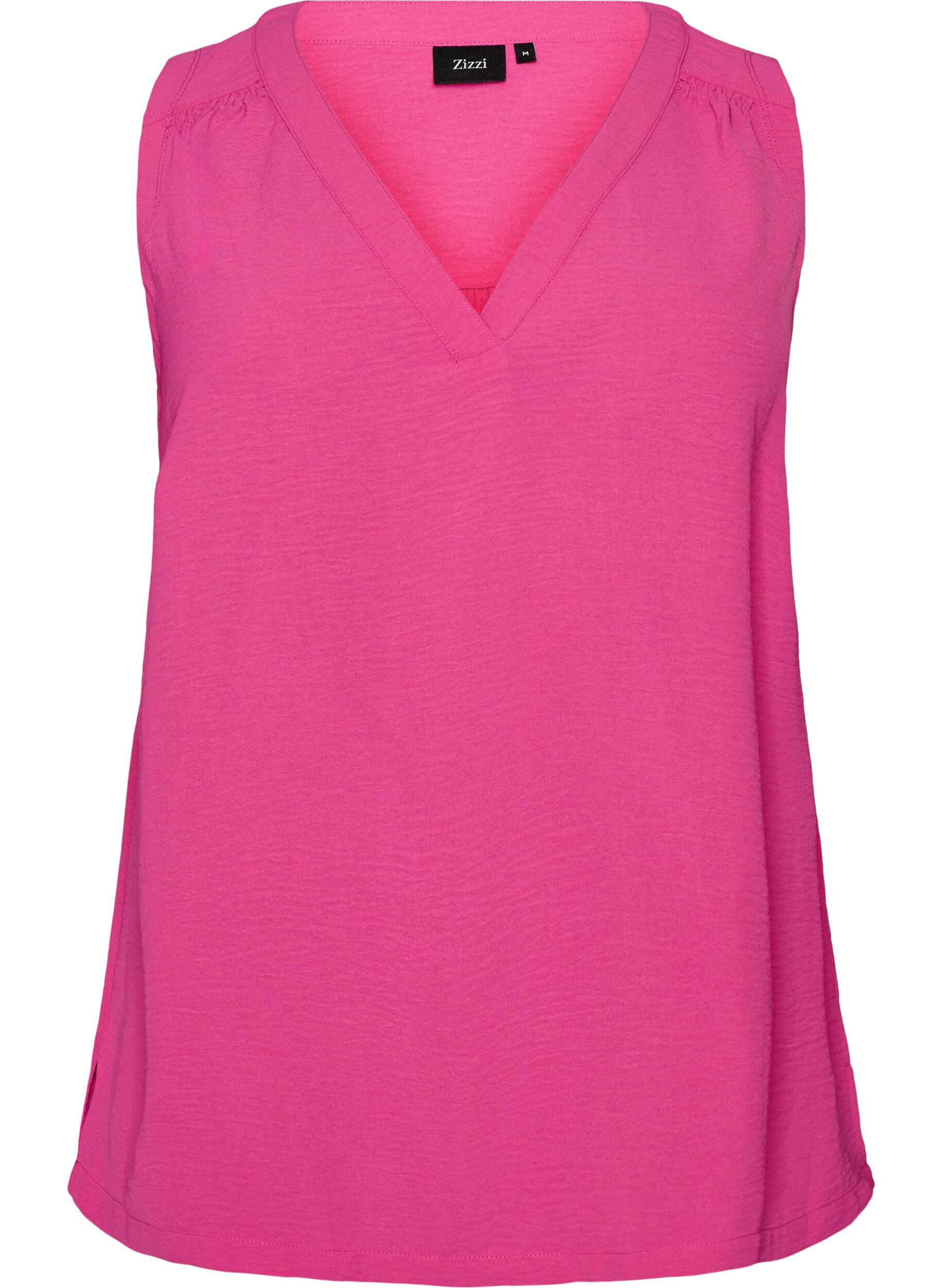 Zizzi&Auml;rml&ouml;s topp med rynkdetaljer, Rosa, Packshot image number 0