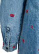 Lös jeanskjorta med broderade läppar, Light Blue Kiss, Packshot image number 4