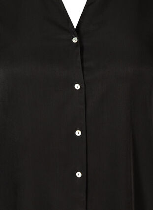 Enfärgad tunika med knappar, Black, Packshot image number 2