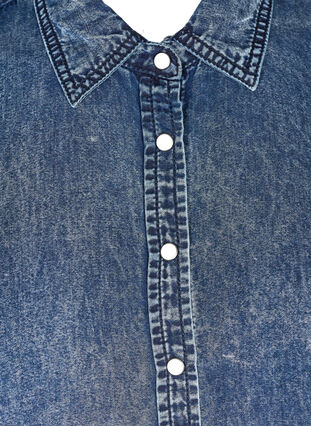 Lång skjorta i lyocell, Denim blue stone wash, Packshot image number 2