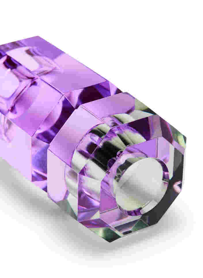 Kristall ljusstake, Olive/Violet, Packshot image number 2