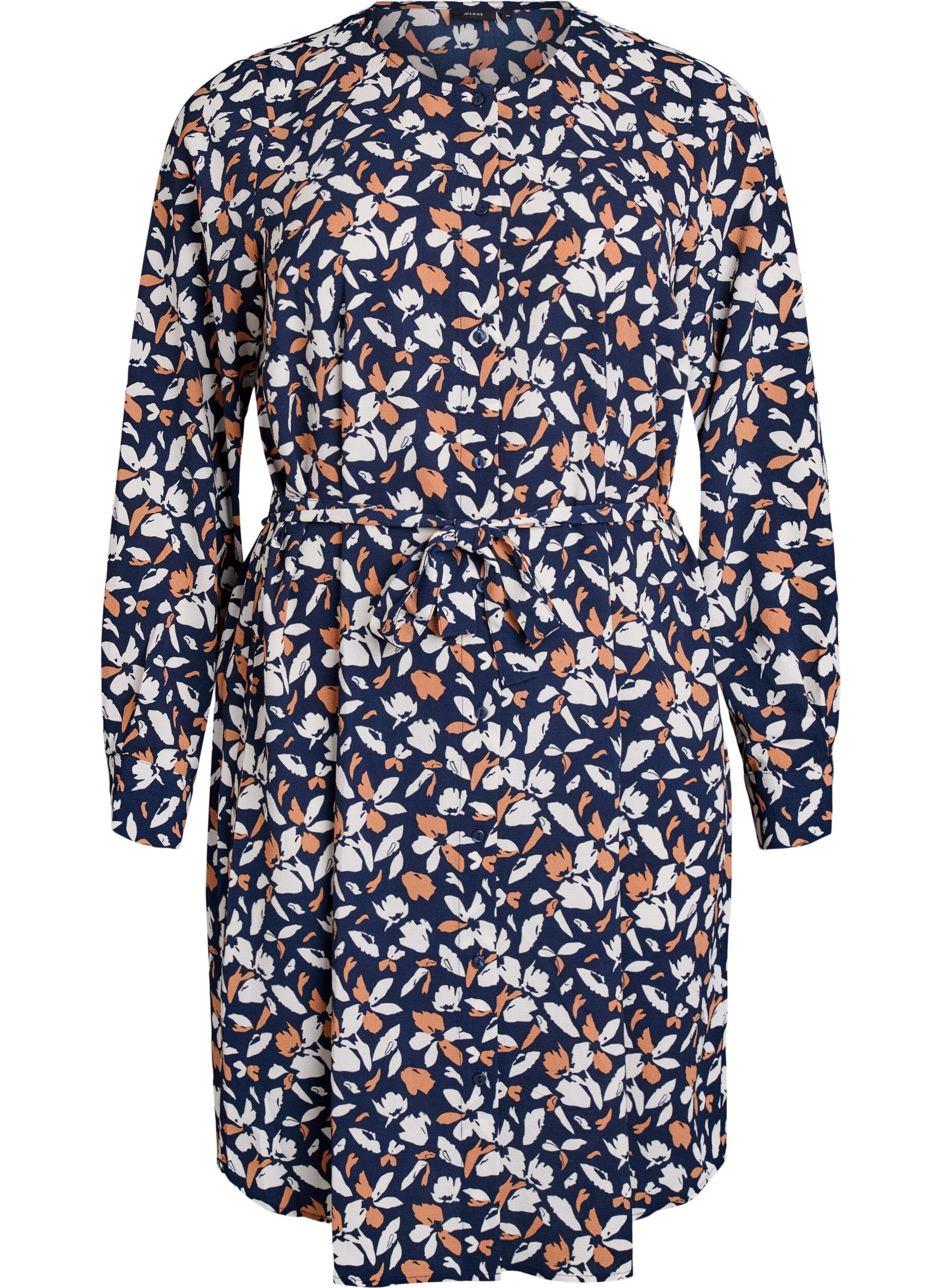 Skjortkl&auml;nning med l&aring;nga &auml;rmar och knytsk&auml;rp