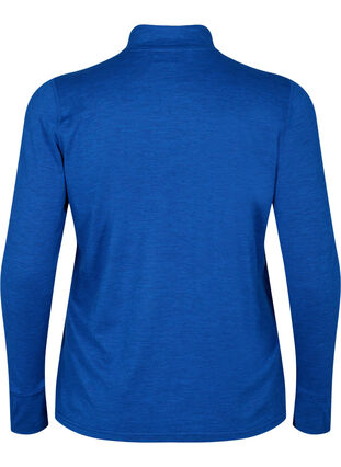 Träningsskjorta med dragkedja, S. Blue / Black Mel., Packshot image number 1