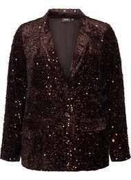 Blazer med paljetter, Brun