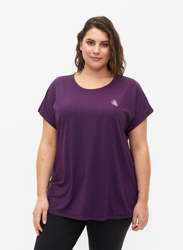 Kortärmad t-shirt för träning, Purple Pennant, Model image number 0