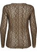 Blus i mesh med m&ouml;nster och glittertr&aring;d, Brun, Packshot image number 1