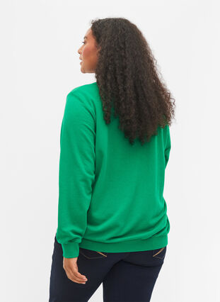 Sweatshirt i bomull med texttryck, Jolly Green, Model image number 1