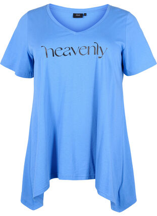 T-shirt i bomull med kort ärmar, Ultramarine HEAVENLY, Packshot image number 0