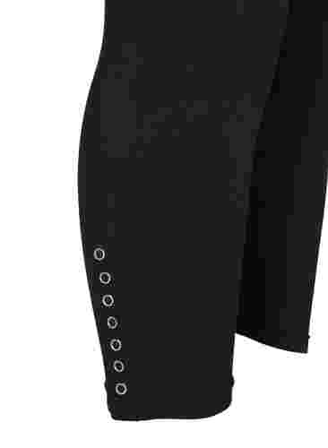 Leggings med 3/4-längd och knappar, Black, Packshot image number 3