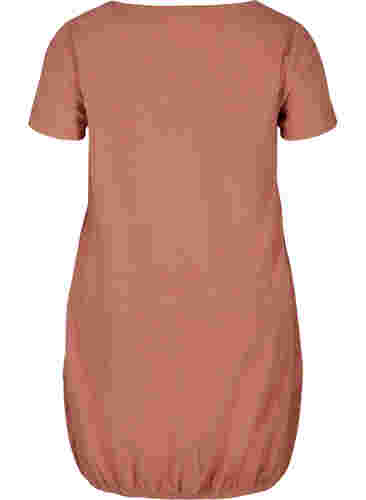 Kortärmad klänning i bomull, Canyon rose, Packshot image number 1