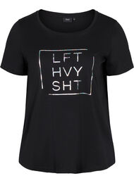  T-shirt till träning med print, Black w. LFT, Packshot