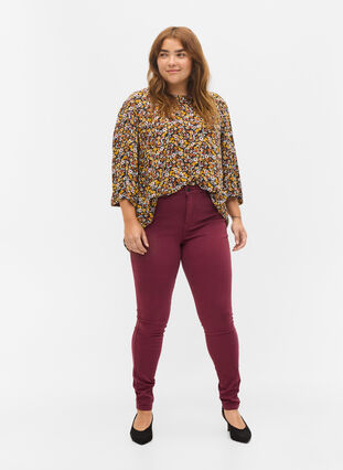 Super slim Amy jeans med hög midja, Port Royal, Model image number 0