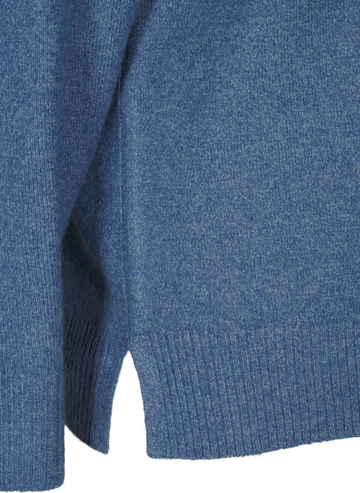 Stickad blus med V-ringning, Bering S. White Mel., Packshot image number 3