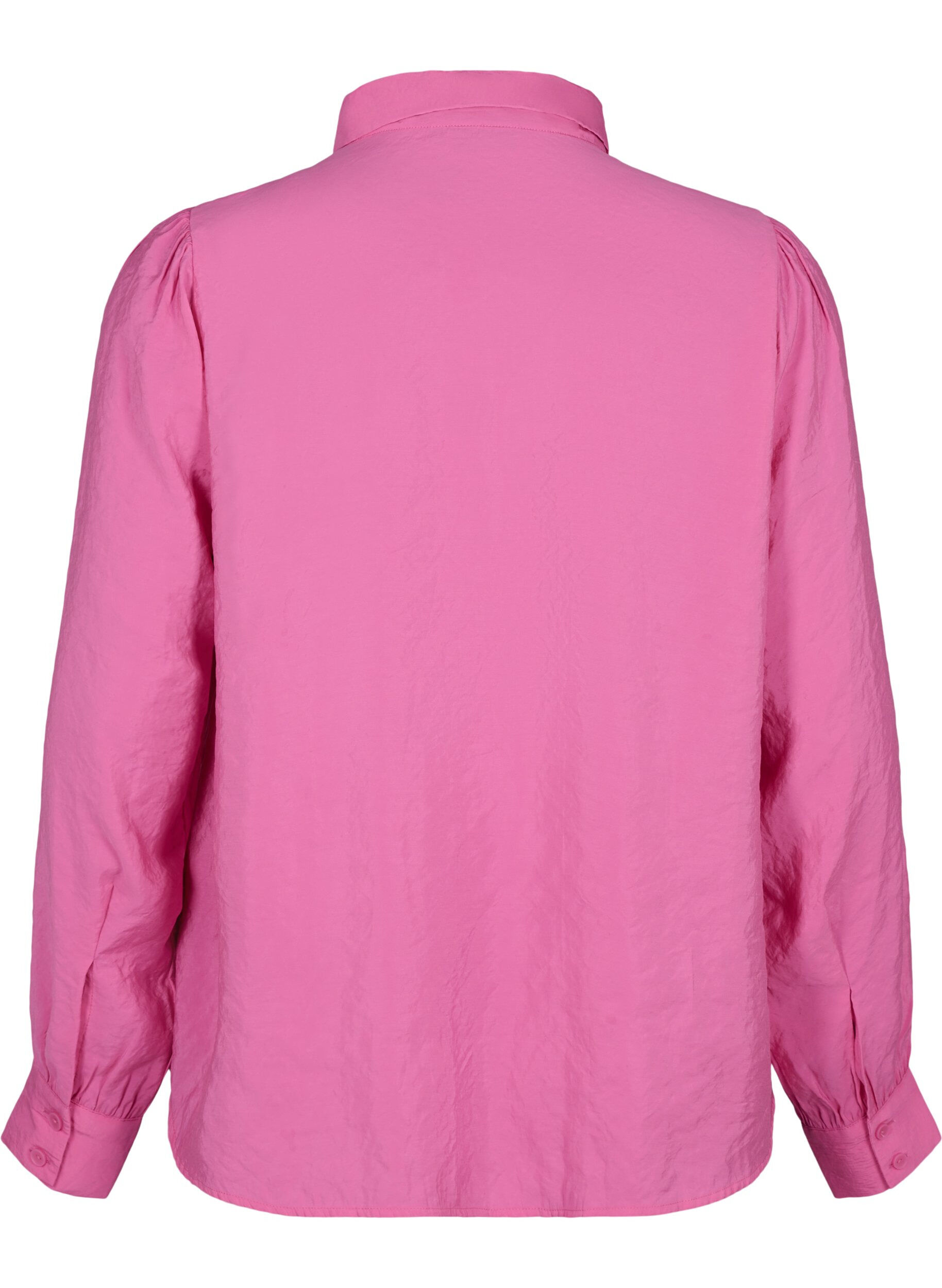 Zizzi L&aring;ng&auml;rmad skjorta i TENCEL&trade; Modal, Phlox Pink, Packshot image number 1