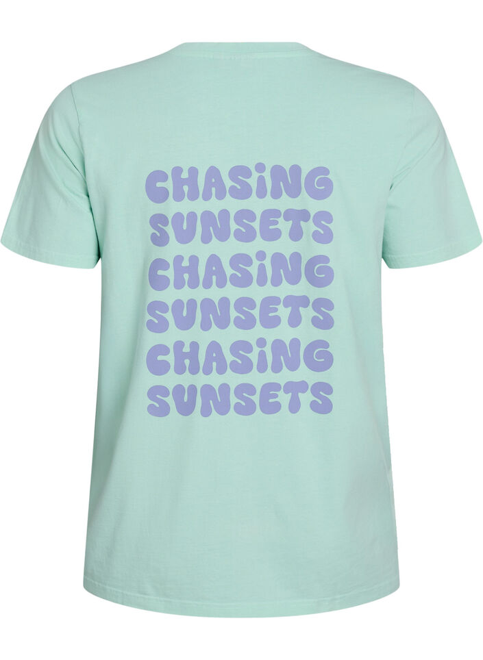 T-shirt i ekologisk bomull med tryck p&aring; ryggen, Gr&ouml;n, Packshot image number 1