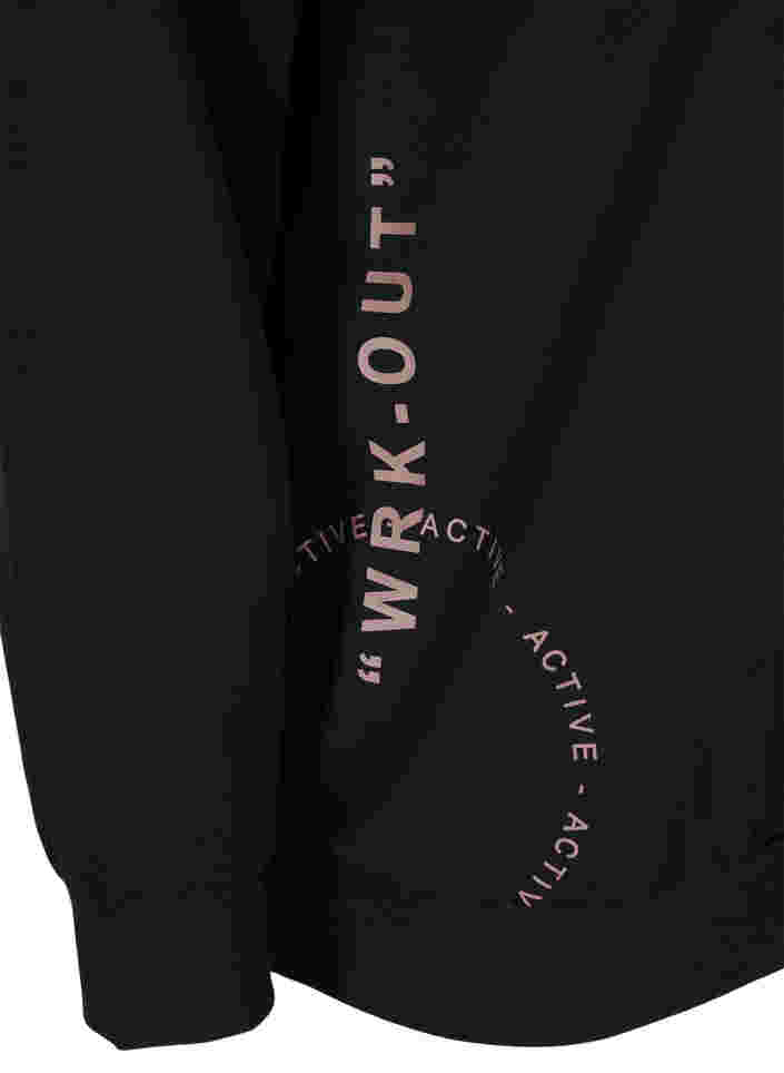 Höghalsad sweatshirt med dragkedja, Black, Packshot image number 3