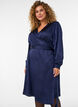 Kort omlottkl&auml;nning i satin, Bl&aring;, Model image number 0