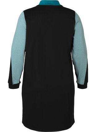 Sweatklänning med liten dragkedja, Black Comb, Packshot image number 1