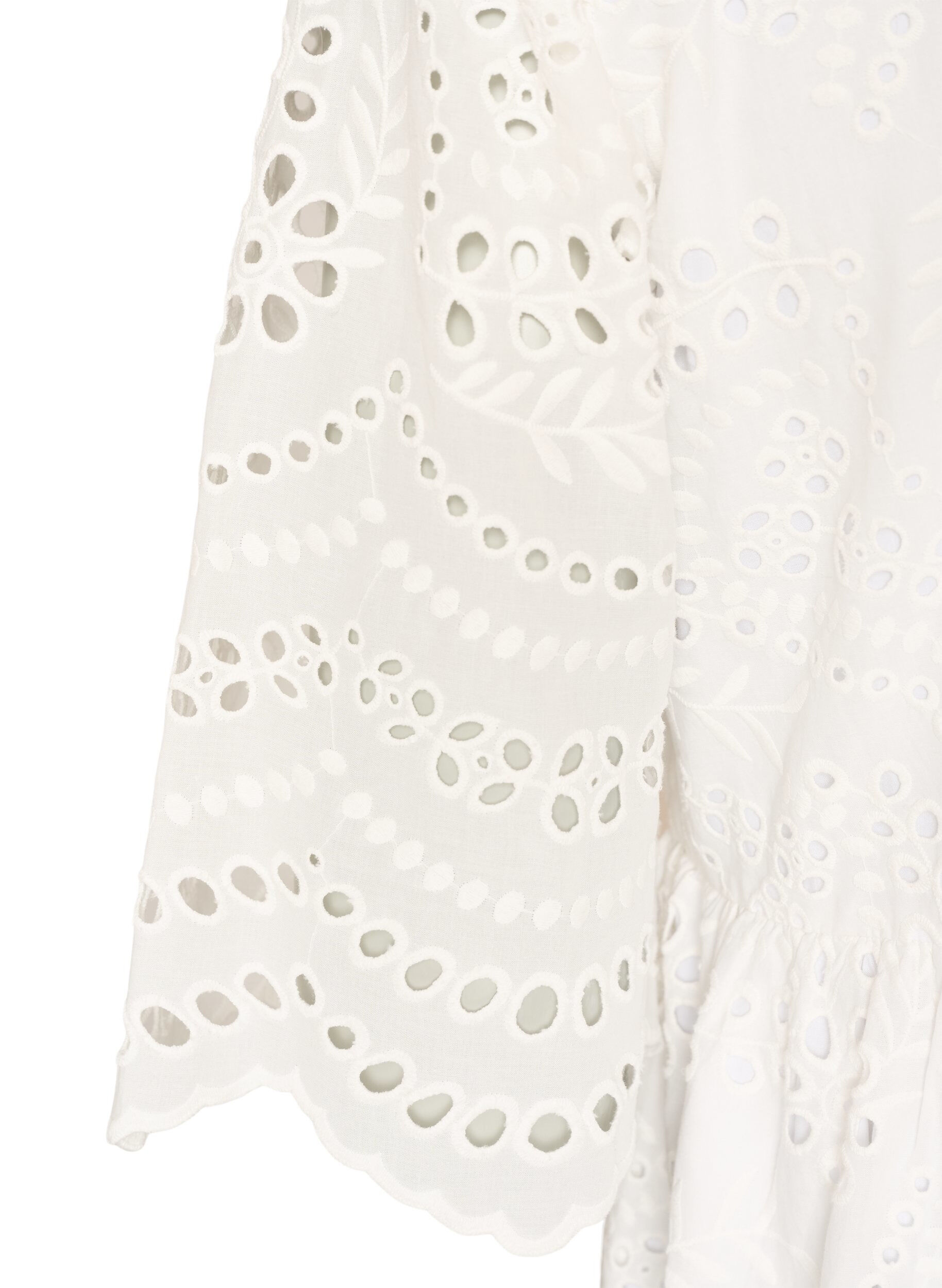 Zizzi Midikl&auml;nning med broderie anglaise och empirsk&auml;rning, Vit, Packshot image number 3