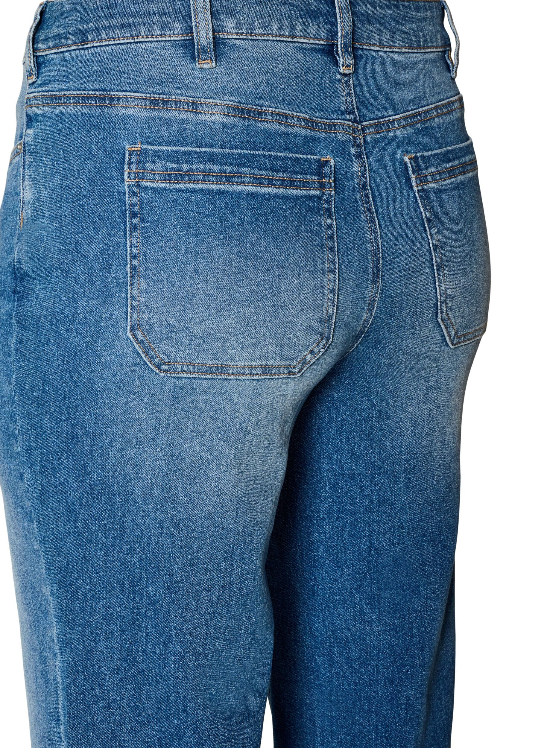 ZizziRaka jeans med en l&auml;tt sliten look, Bl&aring;, Packshot image number 3