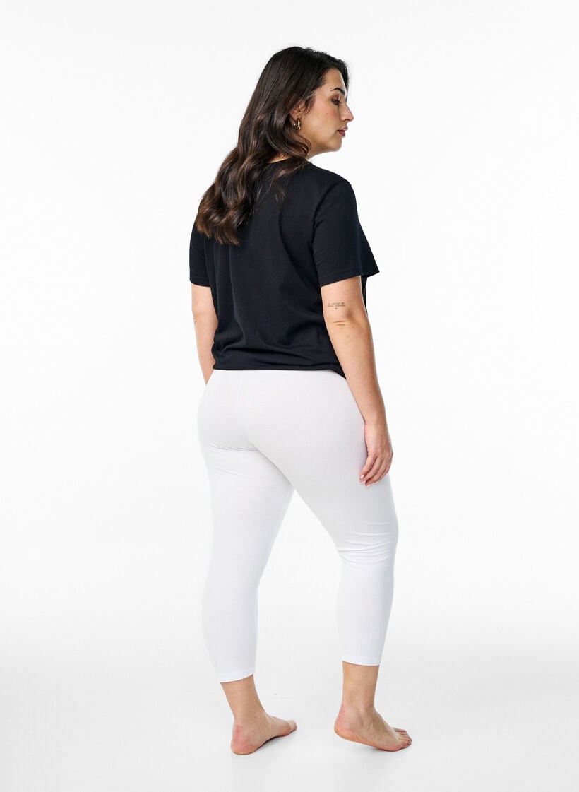3/4 bas-leggings, Vit, Model image number 2
