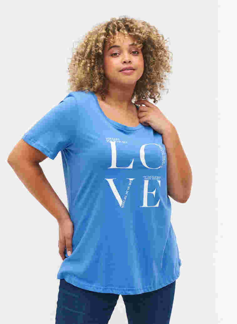 T-shirt i bomull med texttryck, Regatta LOVE, Model image number 0