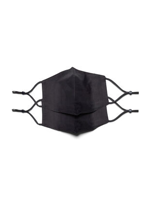 2-pack munskydd i bomull, Black, Packshot image number 0