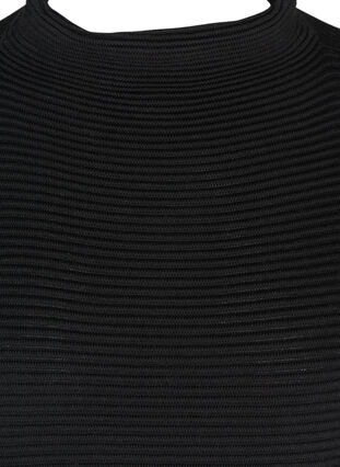 Stickad klänning med korta ärmar, Black, Packshot image number 2