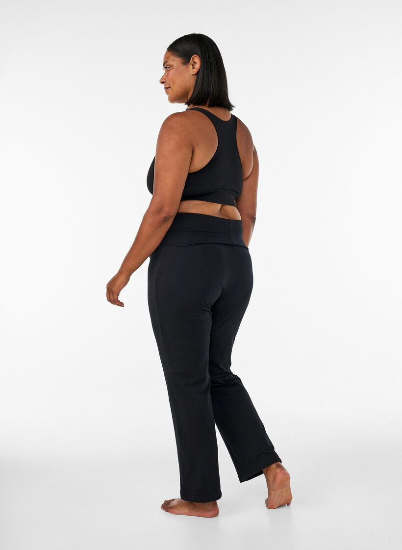 Sportbyxor i bomull, Svart, Model image number 2