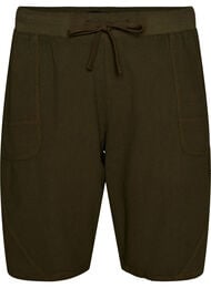 L&ouml;sa shorts i bomull med fickor, Gr&ouml;n