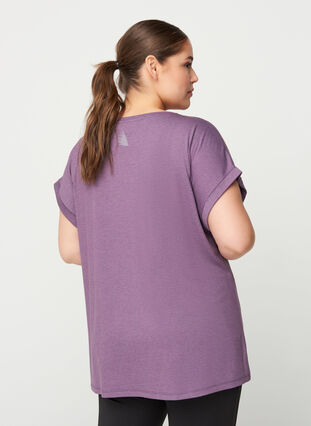 Tränings t-shirt med print, Blackberry Wine Mel, Model image number 1