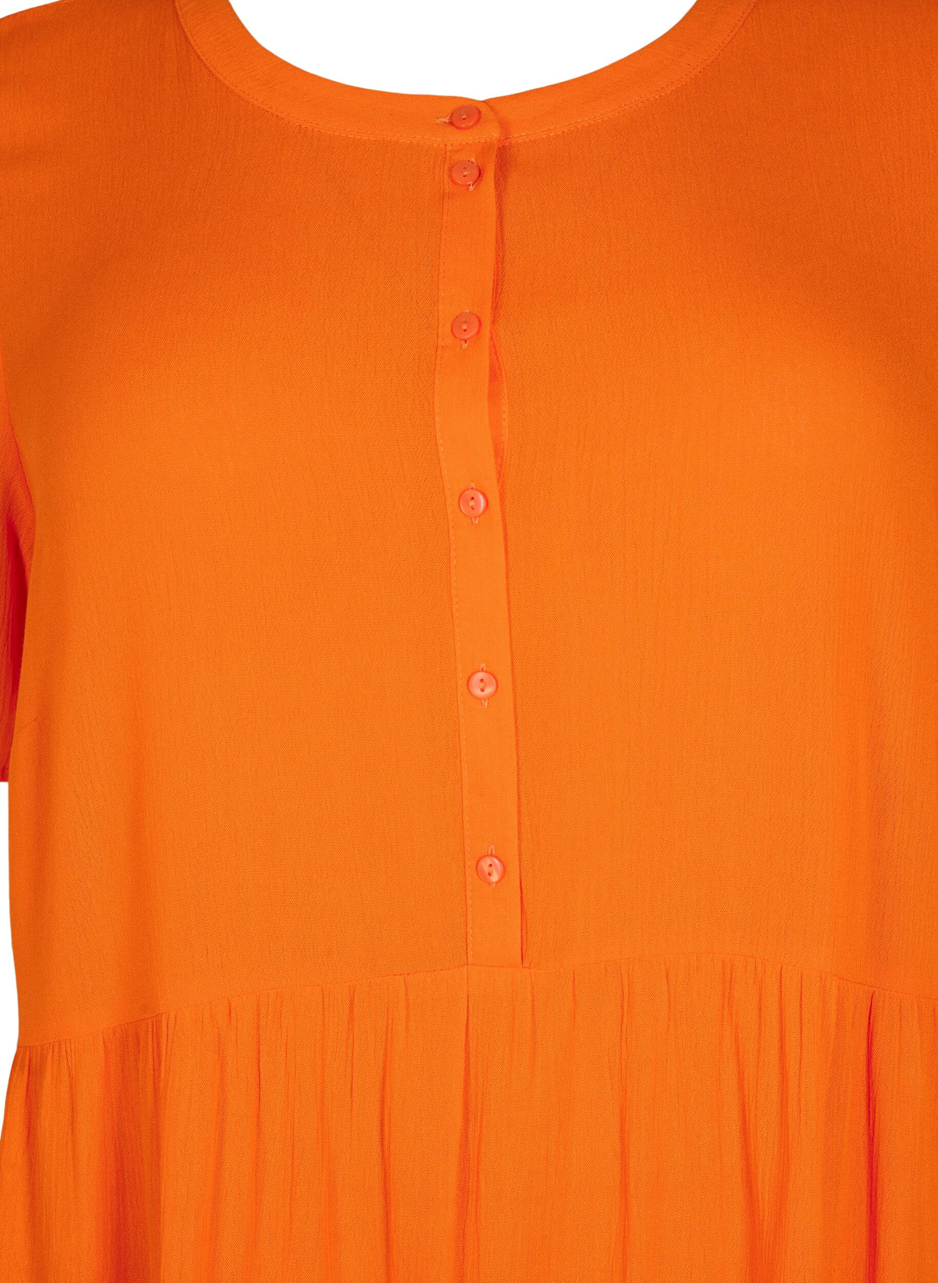 Zizzi A-linjeformad viskoskl&auml;nning med korta &auml;rmar, Exuberance, Packshot image number 2