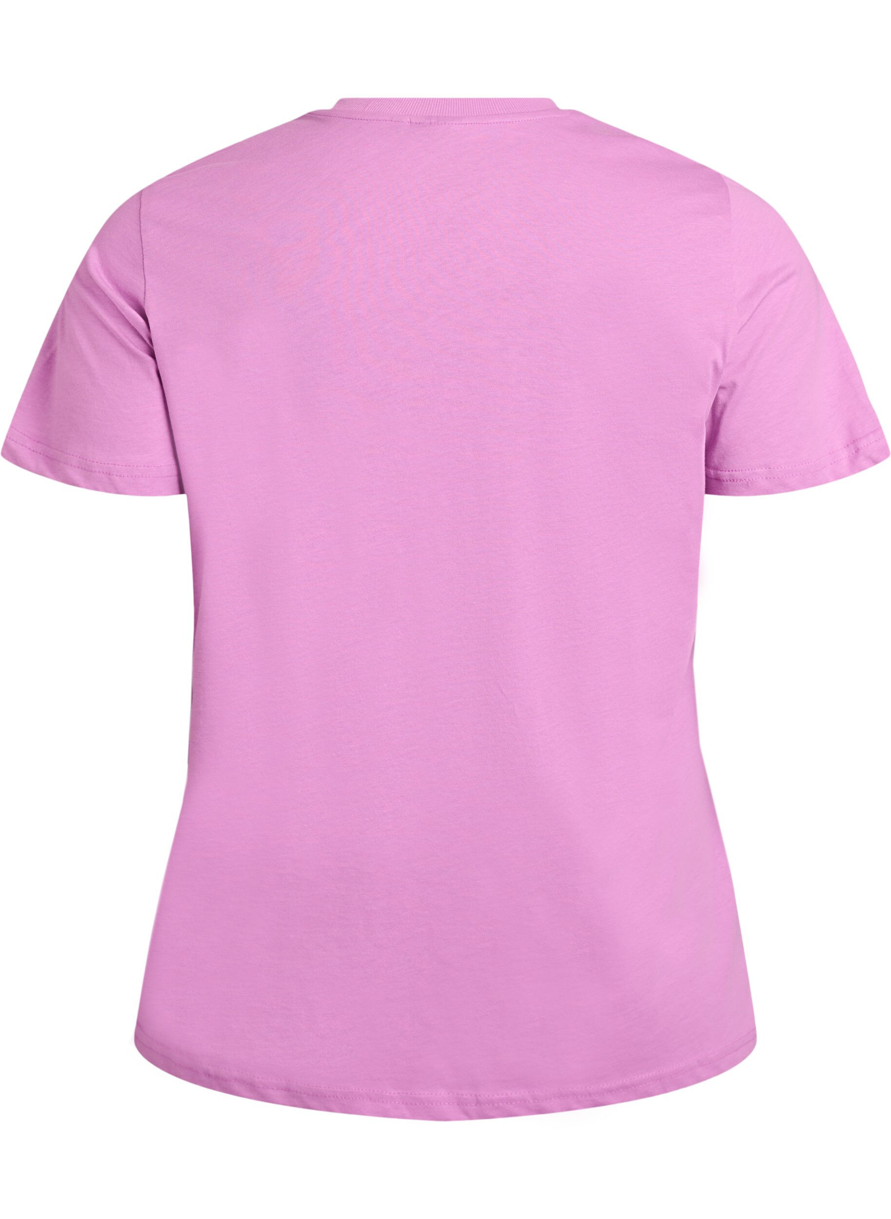 ZizziEnkel t-shirt i bomull med rund halsringning, Lila, Packshot image number 1
