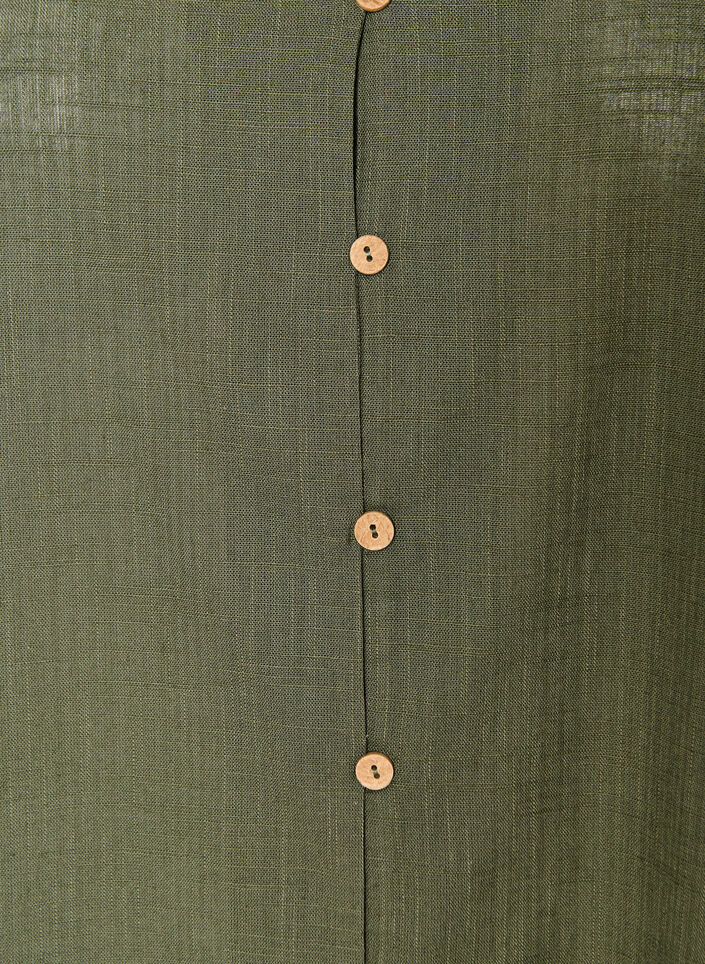 Kort&auml;rmad skjorta i bomull med v-ringning, Gr&ouml;n, Packshot image number 2
