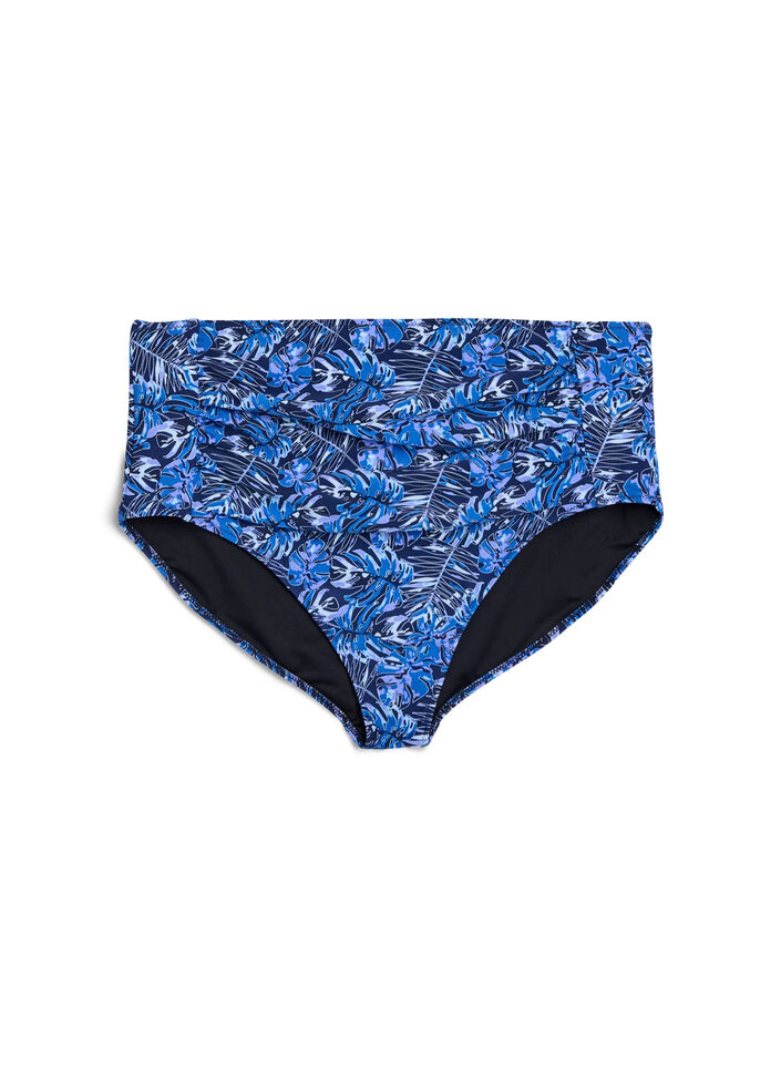 Bikinitrosa med h&ouml;g midja och m&ouml;nster, Bl&aring;, Packshot image number 0