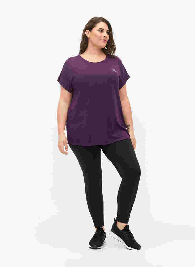 Kortärmad t-shirt för träning, Purple Pennant, Model image number 2