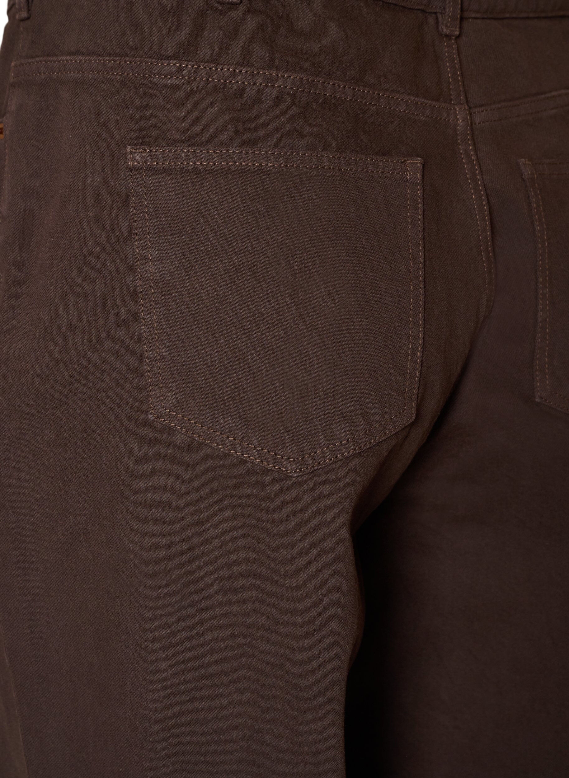 ZizziF&auml;rgade Kiana-jeans med rak passform, Brun, Packshot image number 3