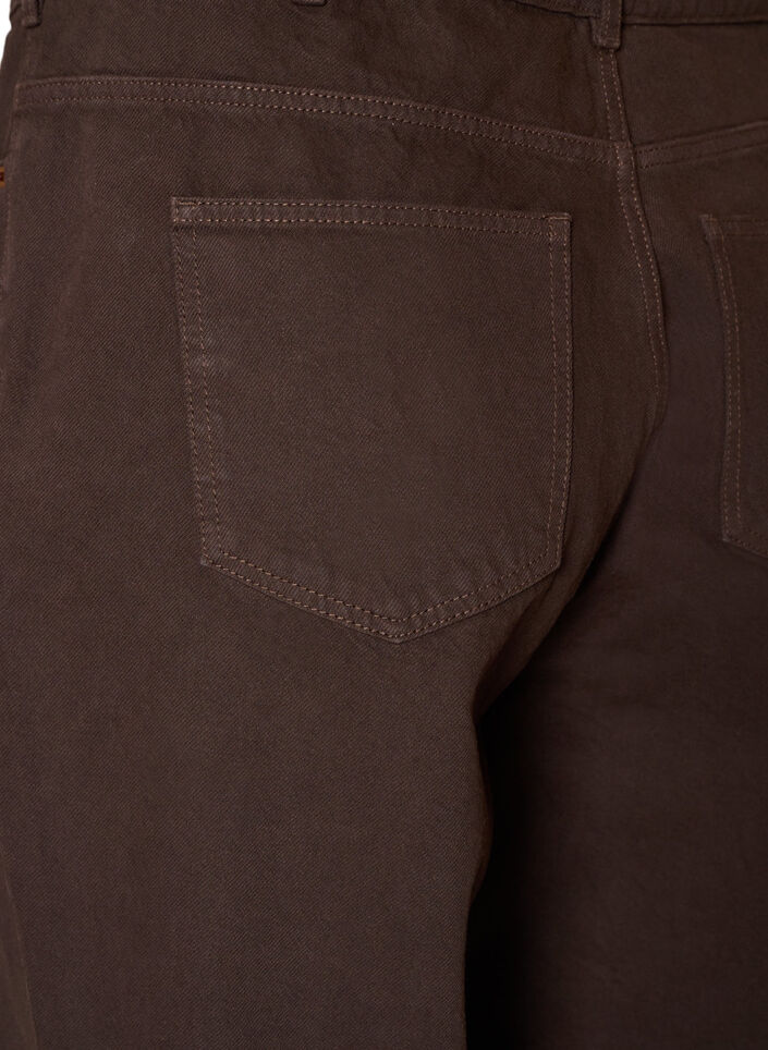 F&auml;rgade Kiana-jeans med rak passform, Brun, Packshot image number 3