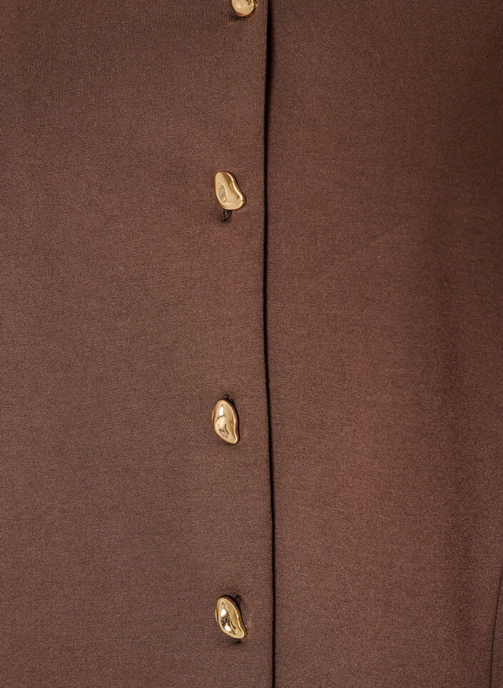 Figurn&auml;ra cardigan i jersey med dekorativa knappar, Brun, Packshot image number 2