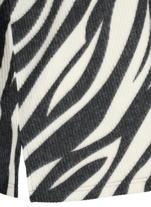  Blus med zebramönster och 3/4 ärmar, White Zebra, Packshot image number 3