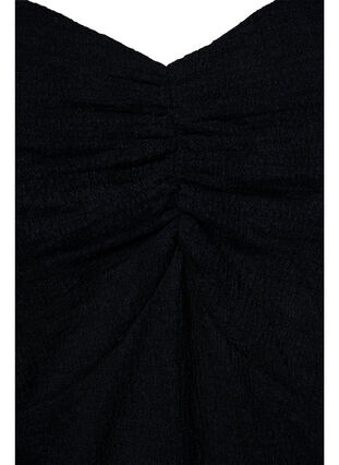 Åtsittande blus med volangdetaljer, Black, Packshot image number 2