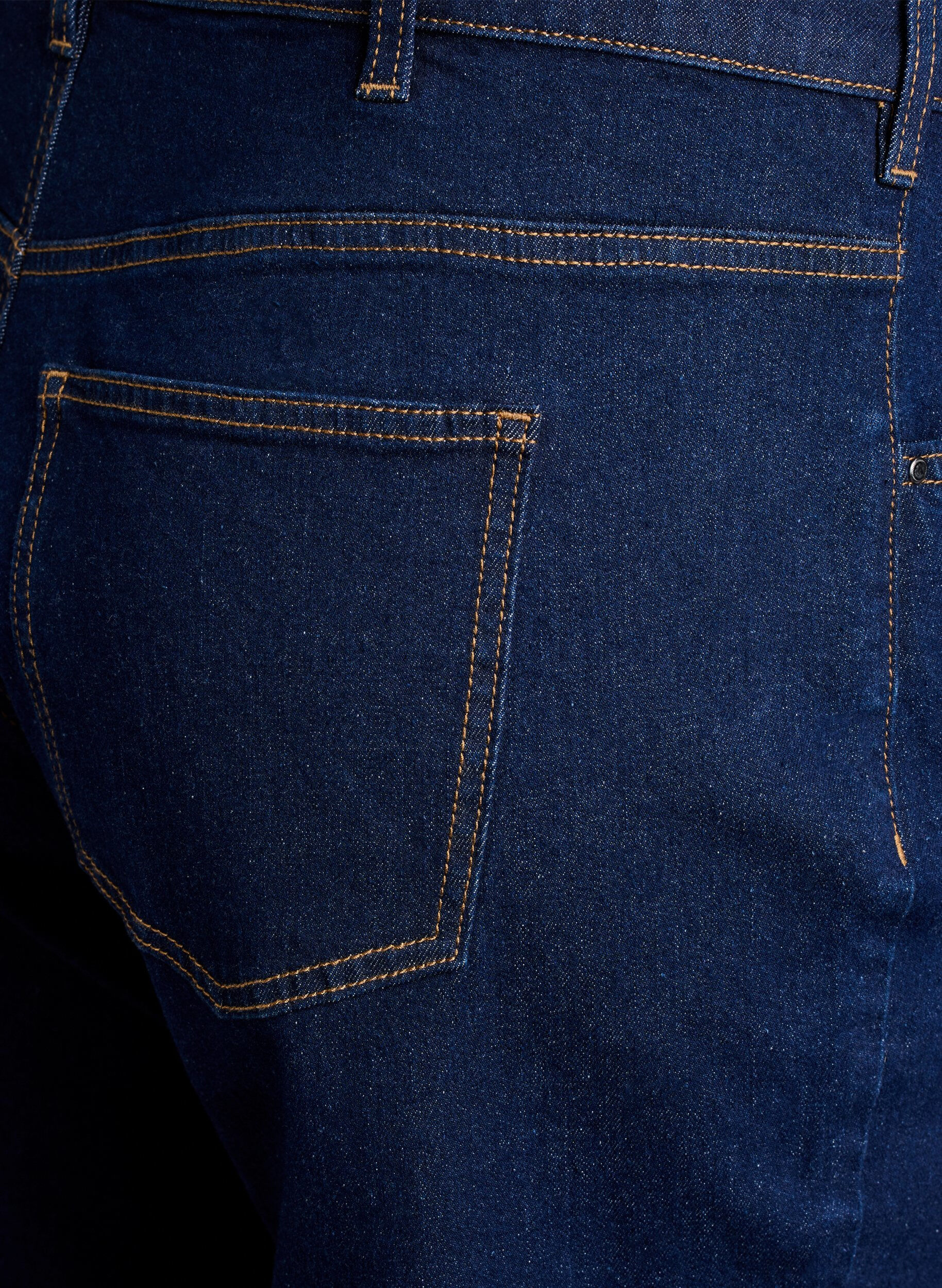 ZizziCroppade Vera-jeans med raka ben, Bl&aring;, Packshot image number 3