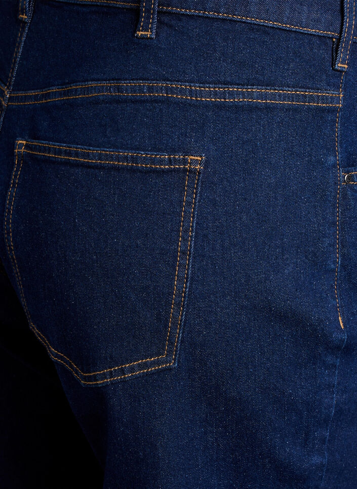 Croppade Vera-jeans med raka ben, Bl&aring;, Packshot image number 3