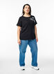 T-shirt med dekorativa detaljer, Svart, Model image number 1
