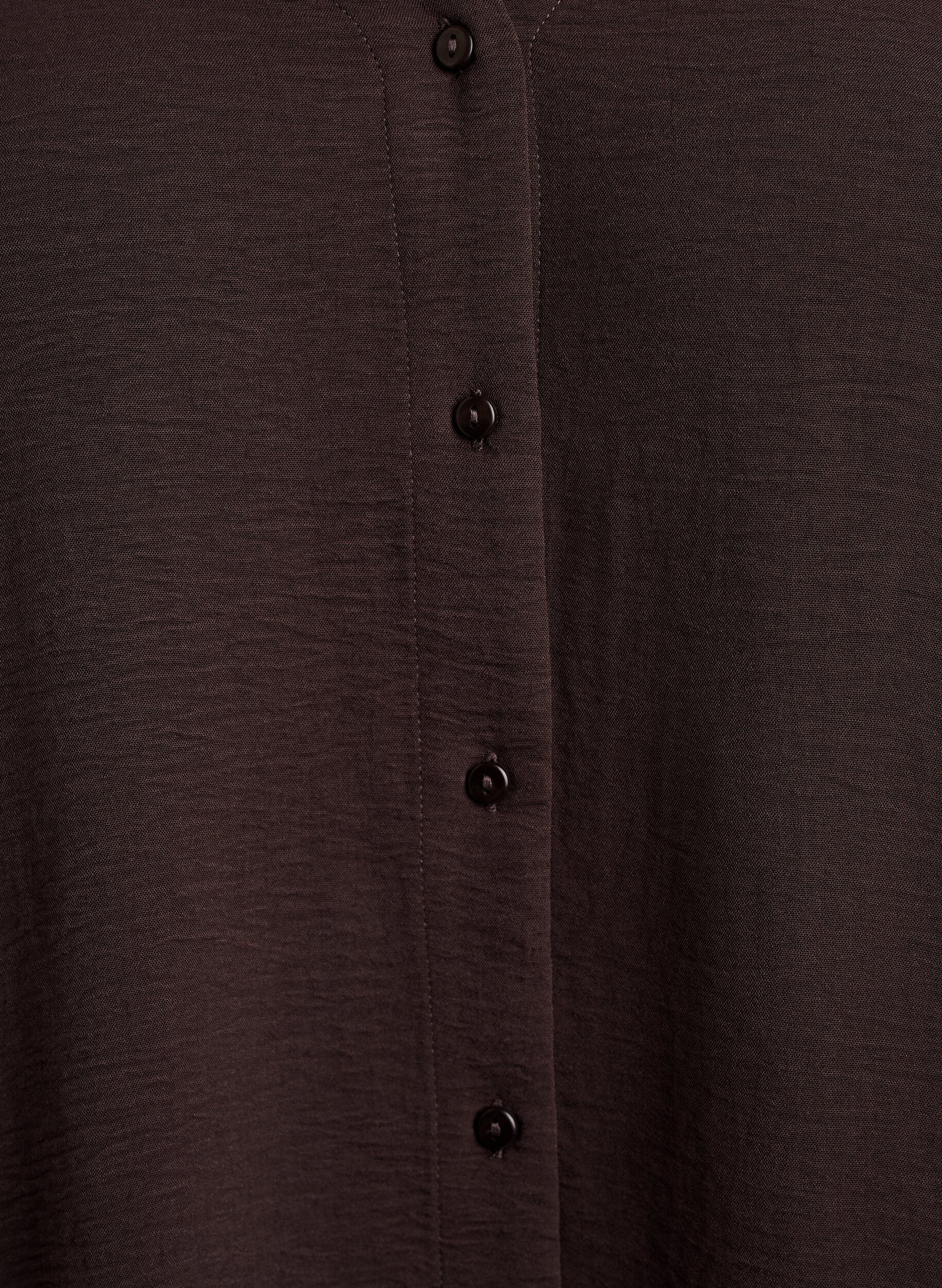 ZizziSkjortblus med v-ringning och 3/4-&auml;rm, Brun, Packshot image number 2