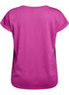 Kort&auml;rmad t-shirt i bomullsblandning, Lila, Packshot image number 1