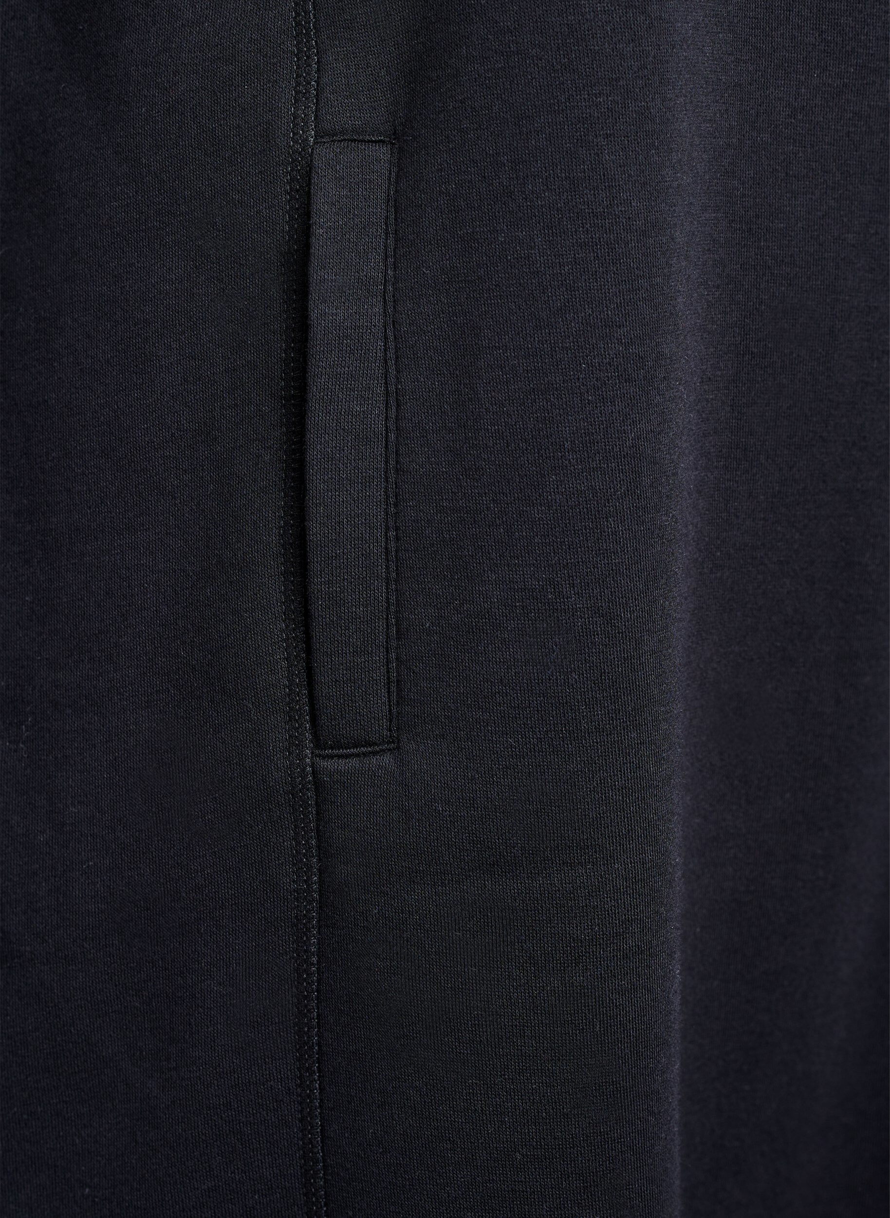 ZizziKort sweatshirtkl&auml;nning med h&ouml;g krage och fickor, Svart, Packshot image number 3