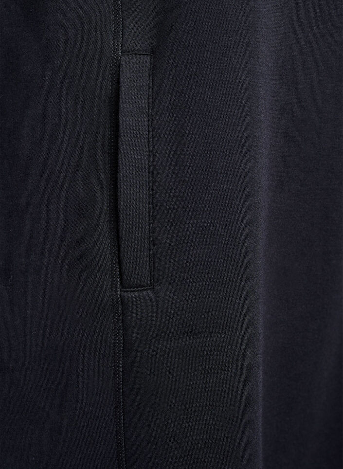 Kort sweatshirtkl&auml;nning med h&ouml;g krage och fickor, Svart, Packshot image number 3